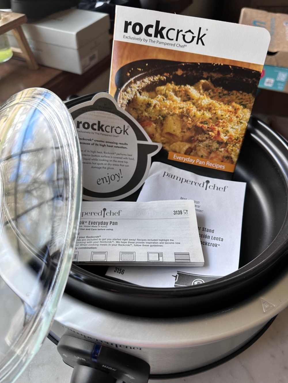 Pampered Chef Rockcrok 2.5-qt Slow Cooker Everyday Pan NEW WITHOUT ORIGINAL BOX - Picture 3 of 8